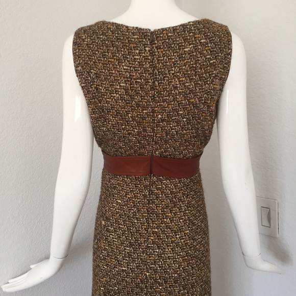 dolce & gabbana brown tweed lace trim dress - Picture 7 of 8